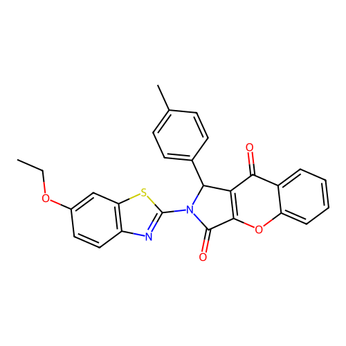 2-(6-ethoxy-1,3-benzothiazol-2-yl)-1-(4-methylphenyl)-1,2-dihydrochromeno[2,3-c]pyrrole-3,9-dione structure