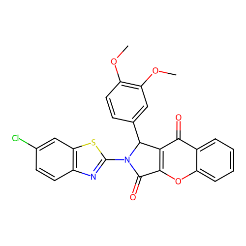 2-(6-chloro-1,3-benzothiazol-2-yl)-1-(3,4-dimethoxyphenyl)-1,2-dihydrochromeno[2,3-c]pyrrole-3,9-dione structure