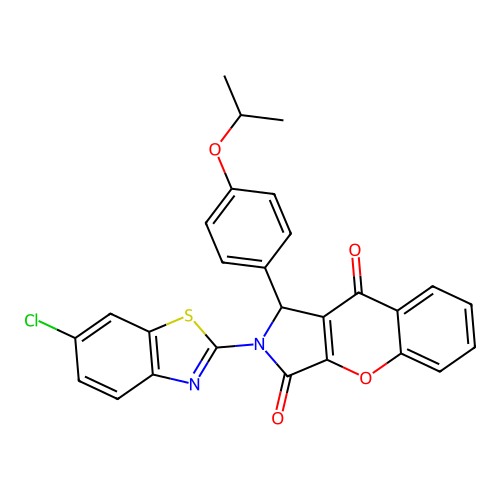 2-(6-chloro-1,3-benzothiazol-2-yl)-1-[4-(propan-2-yloxy)phenyl]-1,2-dihydrochromeno[2,3-c]pyrrole-3,9-dione structure