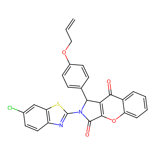2-(6-chloro-1,3-benzothiazol-2-yl)-1-[4-(prop-2-en-1-yloxy)phenyl]-1,2-dihydrochromeno[2,3-c]pyrrole-3,9-dione structure