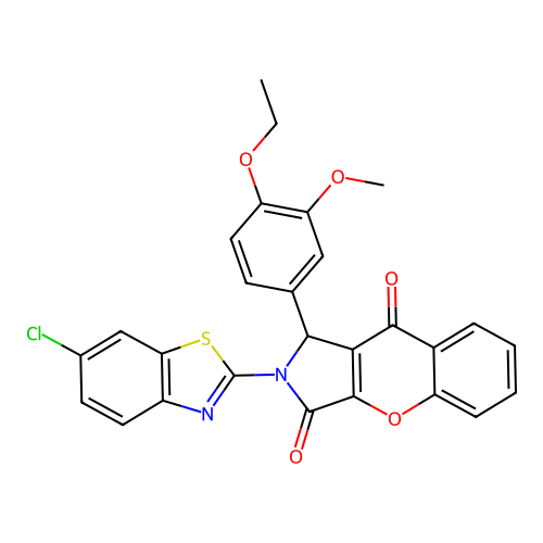 2-(6-chloro-1,3-benzothiazol-2-yl)-1-(4-ethoxy-3-methoxyphenyl)-1,2-dihydrochromeno[2,3-c]pyrrole-3,9-dione structure