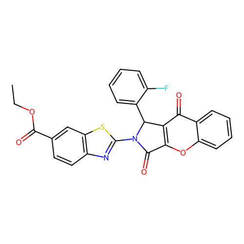 ethyl 2-[1-(2-fluorophenyl)-3,9-dioxo-3,9-dihydrochromeno[2,3-c]pyrrol-2(1H)-yl]-1,3-benzothiazole-6-carboxylate structure