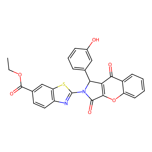 ethyl 2-[1-(3-hydroxyphenyl)-3,9-dioxo-3,9-dihydrochromeno[2,3-c]pyrrol-2(1H)-yl]-1,3-benzothiazole-6-carboxylate structure