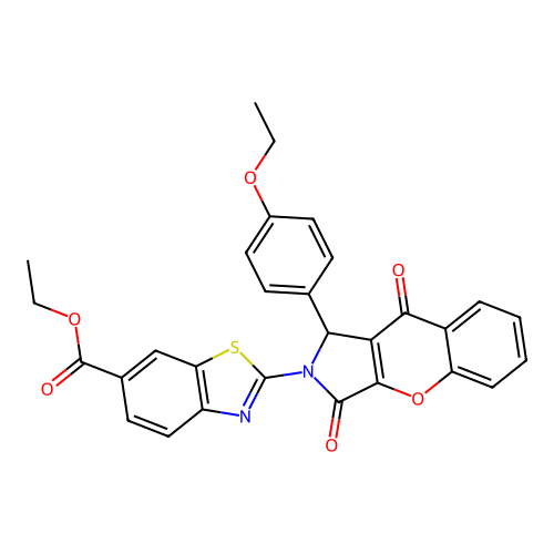ethyl 2-[1-(4-ethoxyphenyl)-3,9-dioxo-3,9-dihydrochromeno[2,3-c]pyrrol-2(1H)-yl]-1,3-benzothiazole-6-carboxylate structure