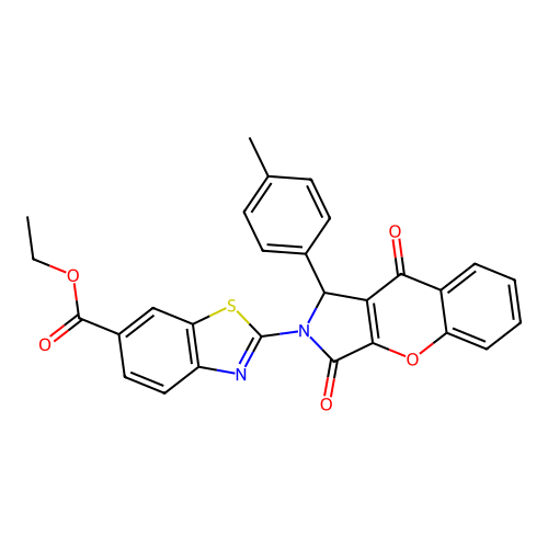 ethyl 2-[1-(4-methylphenyl)-3,9-dioxo-3,9-dihydrochromeno[2,3-c]pyrrol-2(1H)-yl]-1,3-benzothiazole-6-carboxylate structure