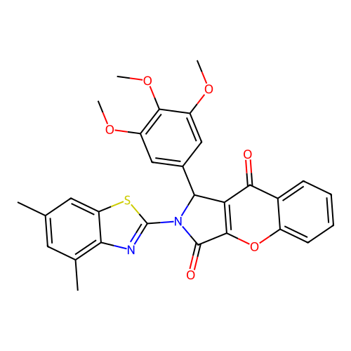2-(4,6-dimethyl-1,3-benzothiazol-2-yl)-1-(3,4,5-trimethoxyphenyl)-1,2-dihydrochromeno[2,3-c]pyrrole-3,9-dione structure