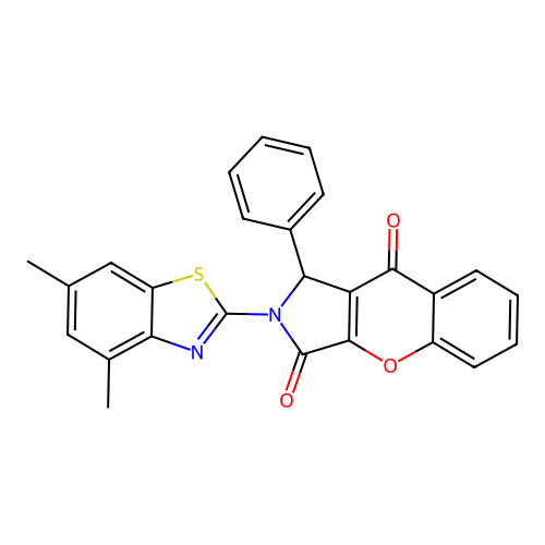 2-(4,6-dimethyl-1,3-benzothiazol-2-yl)-1-phenyl-1,2-dihydrochromeno[2,3-c]pyrrole-3,9-dione structure