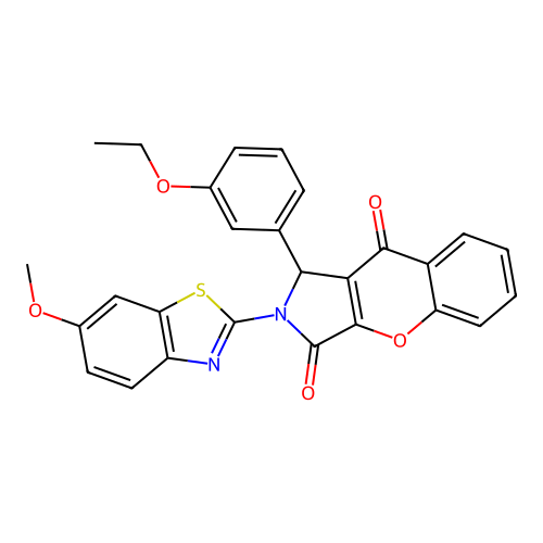 1-(3-ethoxyphenyl)-2-(6-methoxy-1,3-benzothiazol-2-yl)-1,2-dihydrochromeno[2,3-c]pyrrole-3,9-dione structure