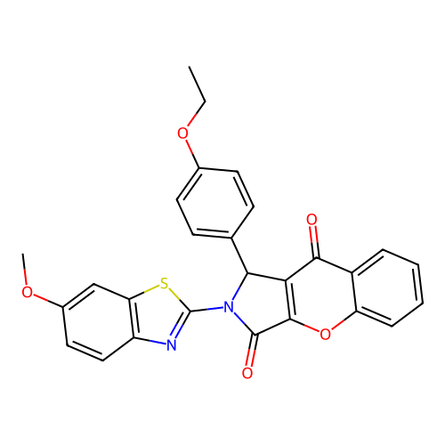 1-(4-ethoxyphenyl)-2-(6-methoxy-1,3-benzothiazol-2-yl)-1,2-dihydrochromeno[2,3-c]pyrrole-3,9-dione structure