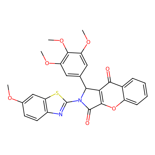 2-(6-methoxy-1,3-benzothiazol-2-yl)-1-(3,4,5-trimethoxyphenyl)-1,2-dihydrochromeno[2,3-c]pyrrole-3,9-dione structure