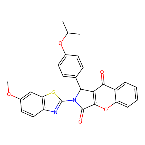 2-(6-methoxy-1,3-benzothiazol-2-yl)-1-[4-(propan-2-yloxy)phenyl]-1,2-dihydrochromeno[2,3-c]pyrrole-3,9-dione structure