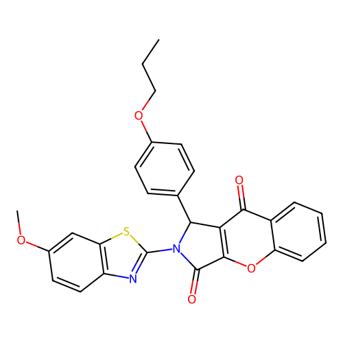 2-(6-methoxy-1,3-benzothiazol-2-yl)-1-(4-propoxyphenyl)-1,2-dihydrochromeno[2,3-c]pyrrole-3,9-dione structure