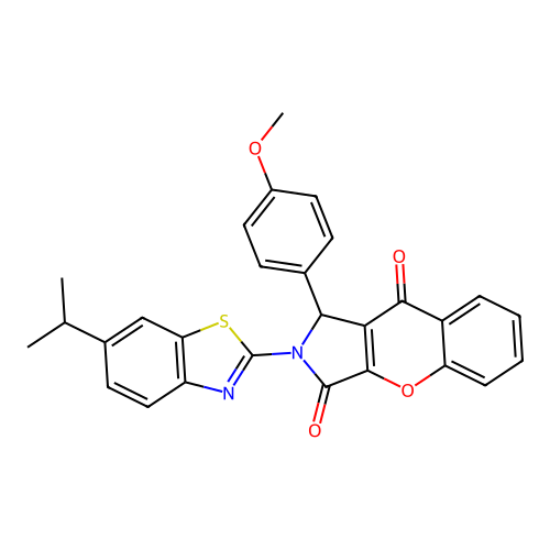 1-(4-methoxyphenyl)-2-[6-(propan-2-yl)-1,3-benzothiazol-2-yl]-1,2-dihydrochromeno[2,3-c]pyrrole-3,9-dione structure