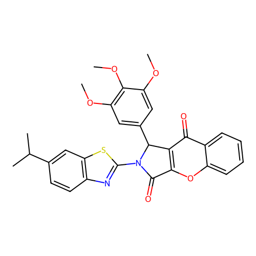 2-(6-Isopropyl-benzothiazol-2-yl)-1-(3,4,5-trimethoxy-phenyl)-1,2-dihydro-chromeno[2,3-c]pyrrole-3,9-dione structure