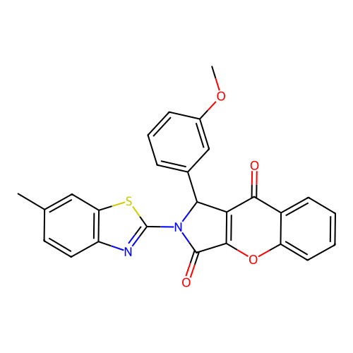 1-(3-methoxyphenyl)-2-(6-methyl-1,3-benzothiazol-2-yl)-1,2-dihydrochromeno[2,3-c]pyrrole-3,9-dione structure