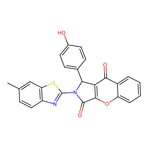 1-(4-hydroxyphenyl)-2-(6-methyl-1,3-benzothiazol-2-yl)-1,2-dihydrochromeno[2,3-c]pyrrole-3,9-dione structure