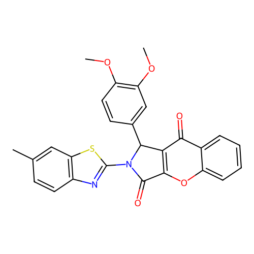 1-(3,4-dimethoxyphenyl)-2-(6-methyl-1,3-benzothiazol-2-yl)-1,2-dihydrochromeno[2,3-c]pyrrole-3,9-dione structure