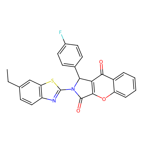 2-(6-ethyl-1,3-benzothiazol-2-yl)-1-(4-fluorophenyl)-1,2-dihydrochromeno[2,3-c]pyrrole-3,9-dione structure