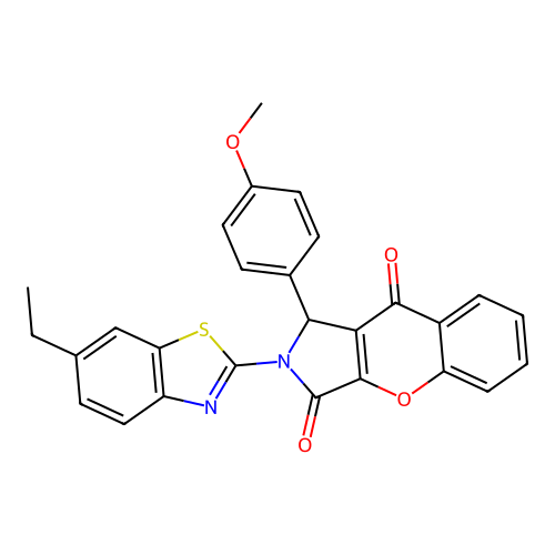 2-(6-ethyl-1,3-benzothiazol-2-yl)-1-(4-methoxyphenyl)-1,2-dihydrochromeno[2,3-c]pyrrole-3,9-dione structure