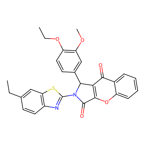 1-(4-ethoxy-3-methoxyphenyl)-2-(6-ethyl-1,3-benzothiazol-2-yl)-1,2-dihydrochromeno[2,3-c]pyrrole-3,9-dione structure