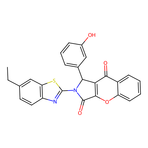 2-(6-ethyl-1,3-benzothiazol-2-yl)-1-(3-hydroxyphenyl)-1,2-dihydrochromeno[2,3-c]pyrrole-3,9-dione structure