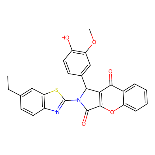 2-(6-ethyl-1,3-benzothiazol-2-yl)-1-(4-hydroxy-3-methoxyphenyl)-1,2-dihydrochromeno[2,3-c]pyrrole-3,9-dione structure