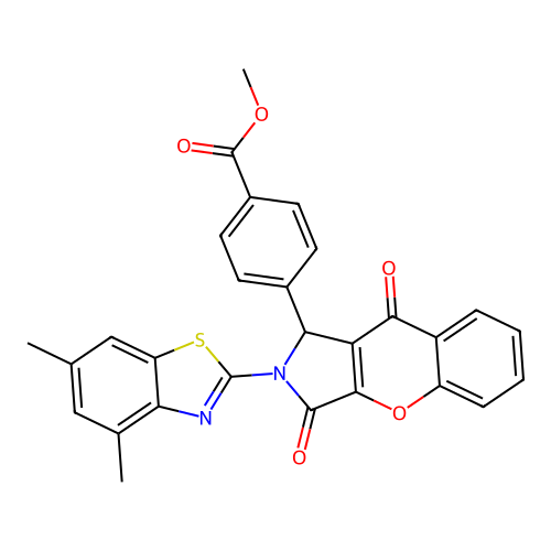 methyl 4-[2-(4,6-dimethyl-1,3-benzothiazol-2-yl)-3,9-dioxo-1,2,3,9-tetrahydrochromeno[2,3-c]pyrrol-1-yl]benzoate structure