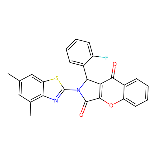 2-(4,6-dimethyl-1,3-benzothiazol-2-yl)-1-(2-fluorophenyl)-1,2-dihydrochromeno[2,3-c]pyrrole-3,9-dione structure
