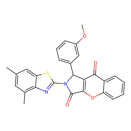 2-(4,6-dimethyl-1,3-benzothiazol-2-yl)-1-(3-methoxyphenyl)-1,2-dihydrochromeno[2,3-c]pyrrole-3,9-dione structure