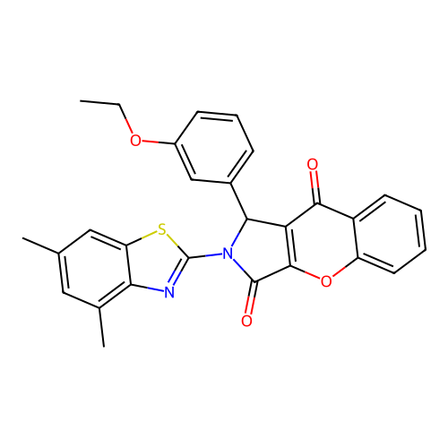 2-(4,6-dimethyl-1,3-benzothiazol-2-yl)-1-(3-ethoxyphenyl)-1,2-dihydrochromeno[2,3-c]pyrrole-3,9-dione structure