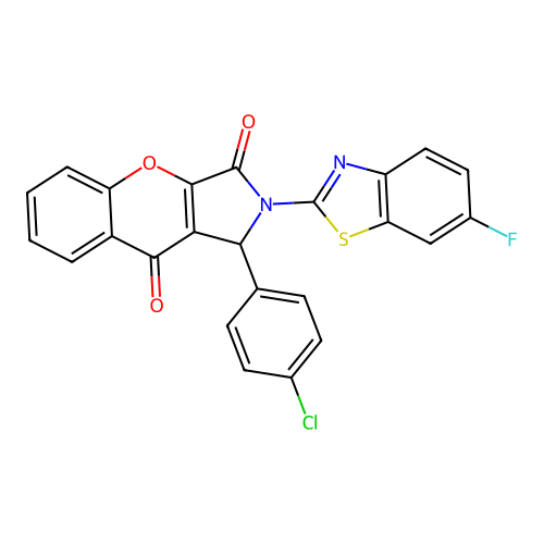 1-(4-chlorophenyl)-2-(6-fluoro-1,3-benzothiazol-2-yl)-1,2-dihydrochromeno[2,3-c]pyrrole-3,9-dione structure