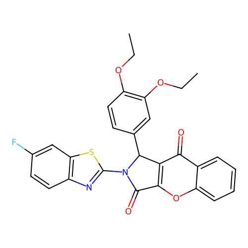 1-(3,4-diethoxyphenyl)-2-(6-fluoro-1,3-benzothiazol-2-yl)-1,2-dihydrochromeno[2,3-c]pyrrole-3,9-dione structure