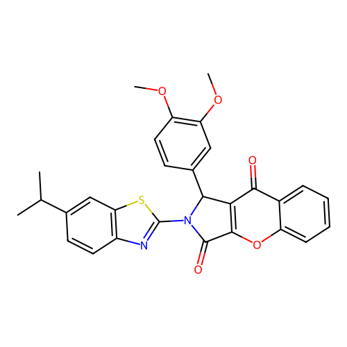 1-(3,4-Dimethoxy-phenyl)-2-(6-isopropyl-benzothiazol-2-yl)-1,2-dihydro-chromeno[2,3-c]pyrrole-3,9-dione structure