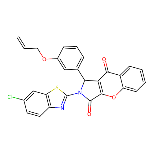 2-(6-chloro-1,3-benzothiazol-2-yl)-1-[3-(prop-2-en-1-yloxy)phenyl]-1,2-dihydrochromeno[2,3-c]pyrrole-3,9-dione structure