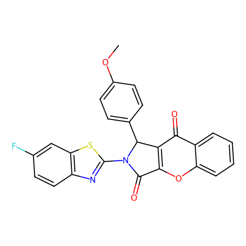 2-(6-fluoro-1,3-benzothiazol-2-yl)-1-(4-methoxyphenyl)-1,2-dihydrochromeno[2,3-c]pyrrole-3,9-dione structure