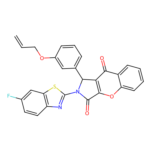 2-(6-fluoro-1,3-benzothiazol-2-yl)-1-[3-(prop-2-en-1-yloxy)phenyl]-1,2-dihydrochromeno[2,3-c]pyrrole-3,9-dione structure