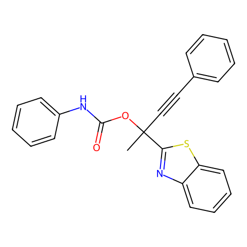2-(1,3-Benzothiazol-2-yl)-4-phenylbut-3-yn-2-yl phenylcarbamate structure