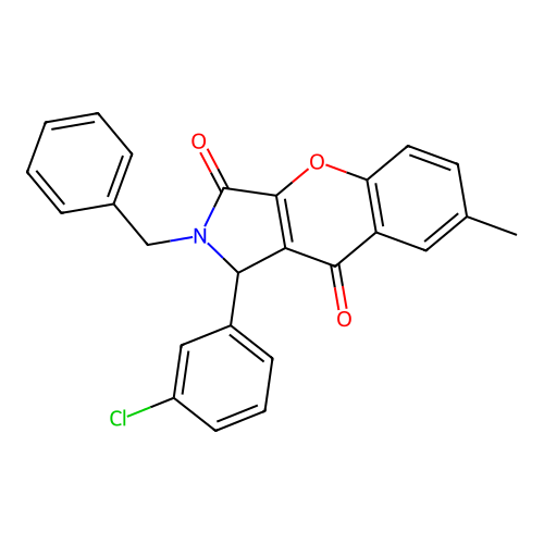 2-Benzyl-1-(3-chlorophenyl)-7-methyl-1,2-dihydrochromeno[2,3-c]pyrrole-3,9-dione structure