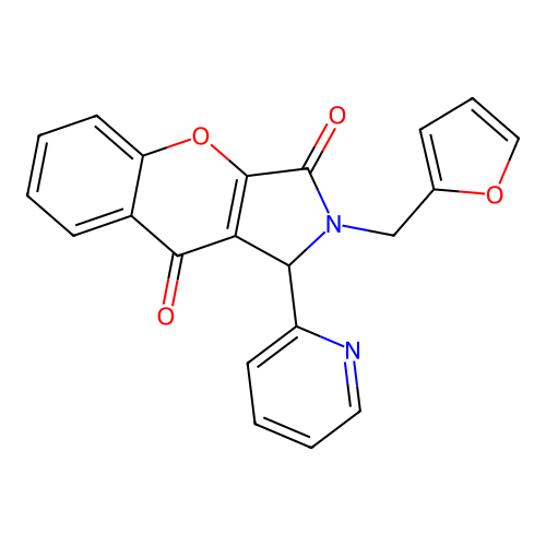 2-(furan-2-ylmethyl)-1-(pyridin-2-yl)-1,2-dihydrochromeno[2,3-c]pyrrole-3,9-dione structure