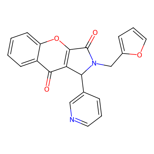 2-(furan-2-ylmethyl)-1-(pyridin-3-yl)-1,2-dihydrochromeno[2,3-c]pyrrole-3,9-dione structure