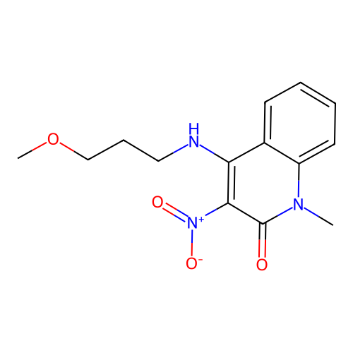 4-((3-methoxypropyl)amino)-1-methyl-3-nitroquinolin-2(1H)-one structure