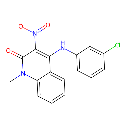 4-((3-chlorophenyl)amino)-1-methyl-3-nitroquinolin-2(1H)-one structure