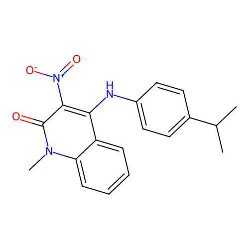 4-((4-isopropylphenyl)amino)-1-methyl-3-nitroquinolin-2(1H)-one structure