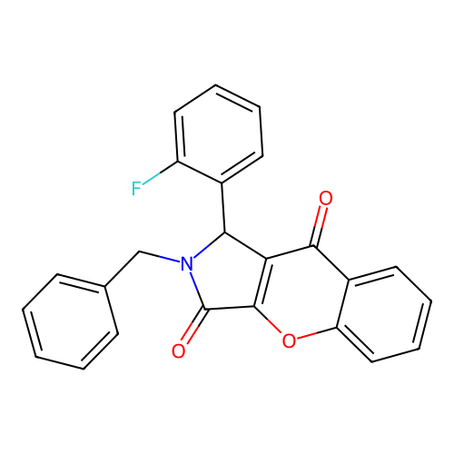 2-Benzyl-1-(2-fluorophenyl)-1,2-dihydrochromeno[2,3-c]pyrrole-3,9-dione structure