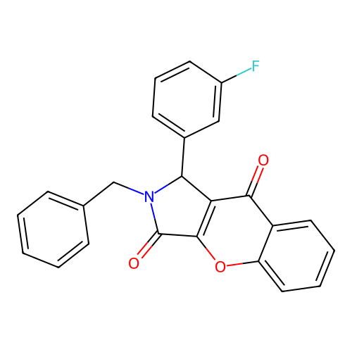 2-Benzyl-1-(3-fluorophenyl)-1,2-dihydrochromeno[2,3-c]pyrrole-3,9-dione structure