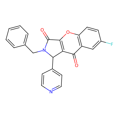 2-Benzyl-7-fluoro-1-(pyridin-4-yl)-1,2-dihydrochromeno[2,3-c]pyrrole-3,9-dione structure