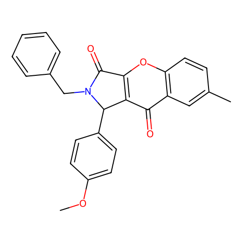 2-benzyl-1-(4-methoxyphenyl)-7-methyl-1,2-dihydrochromeno[2,3-c]pyrrole-3,9-dione structure