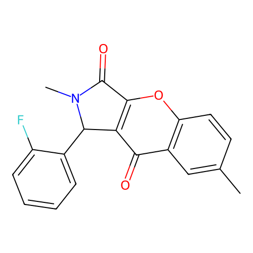 1-(2-Fluorophenyl)-2,7-dimethyl-1,2-dihydrochromeno[2,3-c]pyrrole-3,9-dione structure