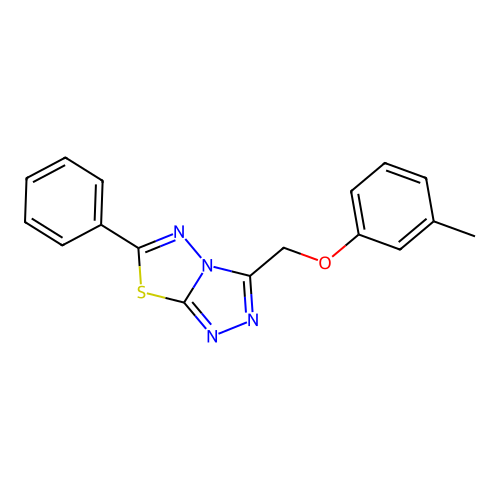 3-[(3-Methylphenoxy)methyl]-6-phenyl-[1,2,4]triazolo[3,4-b][1,3,4]thiadiazole structure
