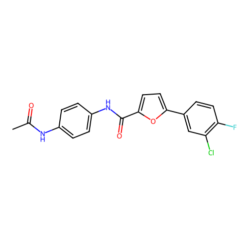 N-(4-acetamidophenyl)-5-(3-chloro-4-fluorophenyl)furan-2-carboxamide structure